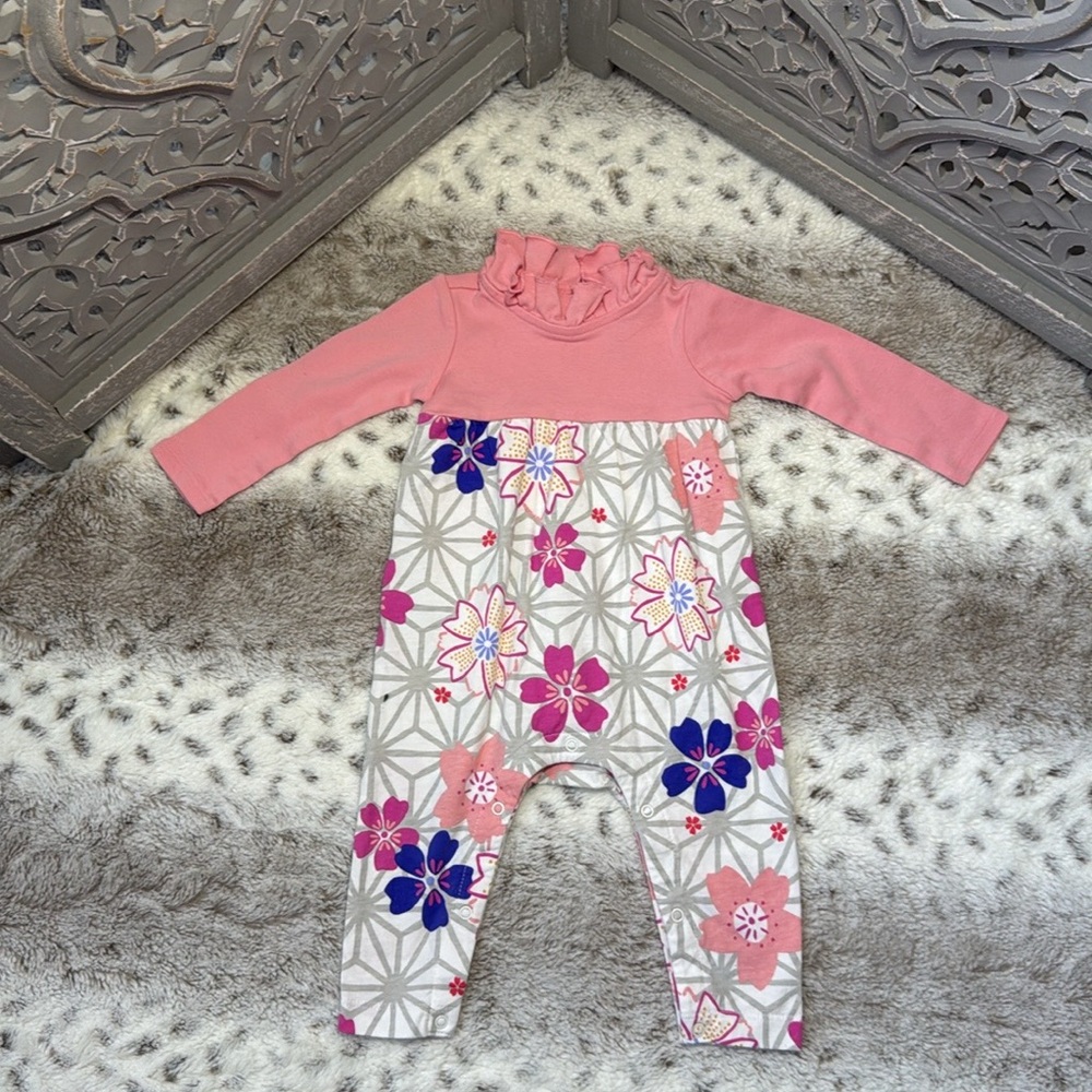 Tea Collection jumpsuit baby girls 3-6 months floral garden party girlhoodcore